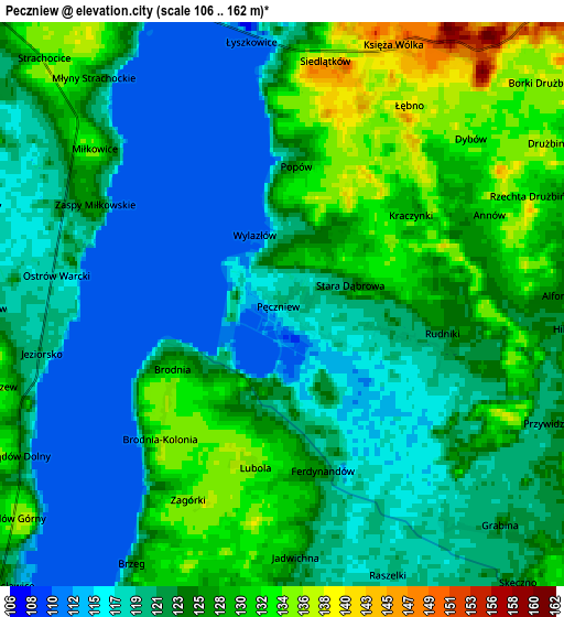 Zoom OUT 2x Pęczniew, Poland elevation map