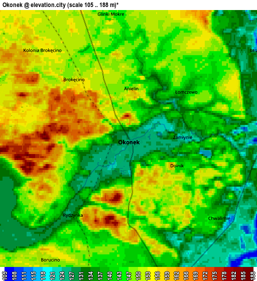 Zoom OUT 2x Okonek, Poland elevation map