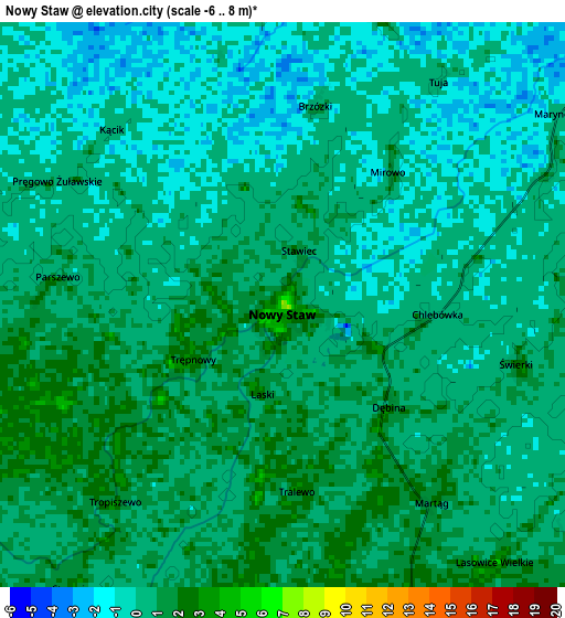 Zoom OUT 2x Nowy Staw, Poland elevation map