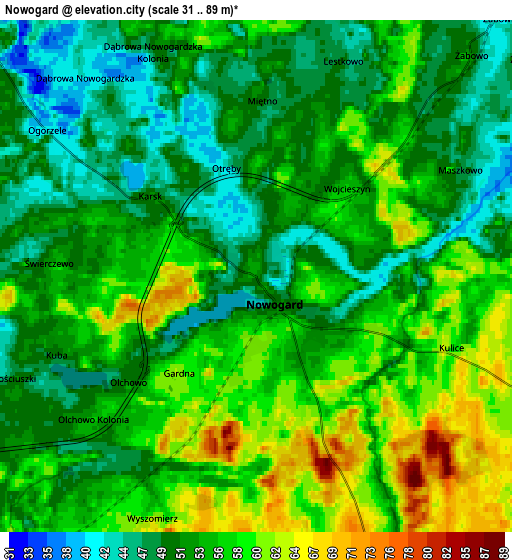 Zoom OUT 2x Nowogard, Poland elevation map