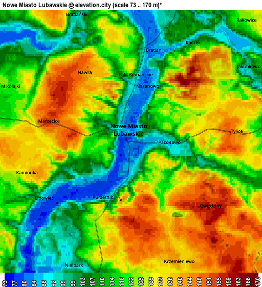 Zoom OUT 2x Nowe Miasto Lubawskie, Poland elevation map