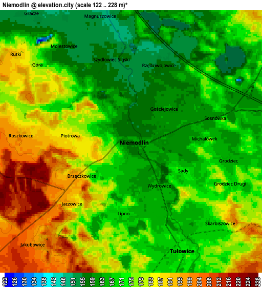 Zoom OUT 2x Niemodlin, Poland elevation map