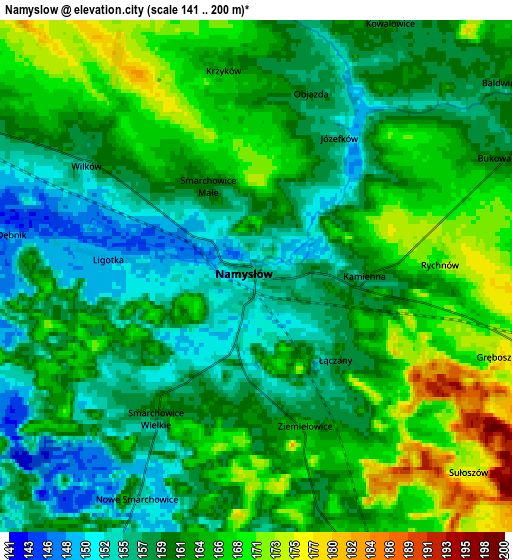 Zoom OUT 2x Namysłów, Poland elevation map