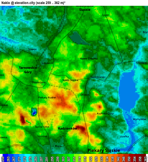 Zoom OUT 2x Nakło, Poland elevation map