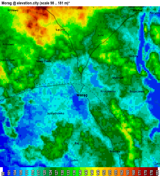 Zoom OUT 2x Morąg, Poland elevation map