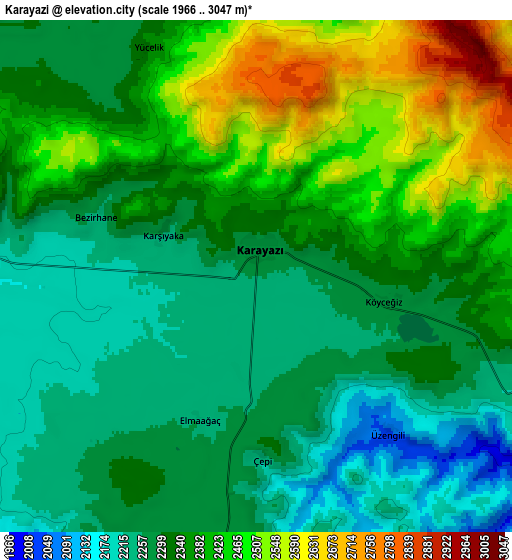 Zoom OUT 2x Karayazı, Turkey elevation map