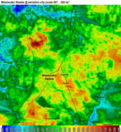 Zoom OUT 2x Miasteczko Śląskie, Poland elevation map