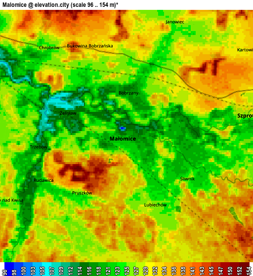 Zoom OUT 2x Małomice, Poland elevation map