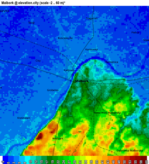 Zoom OUT 2x Malbork, Poland elevation map