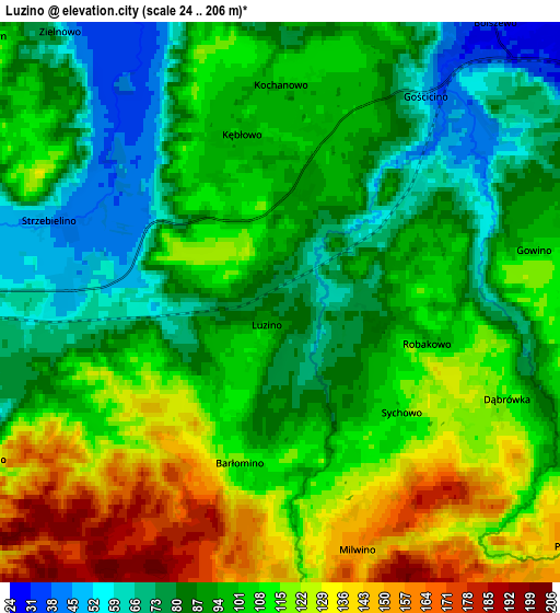 Zoom OUT 2x Luzino, Poland elevation map