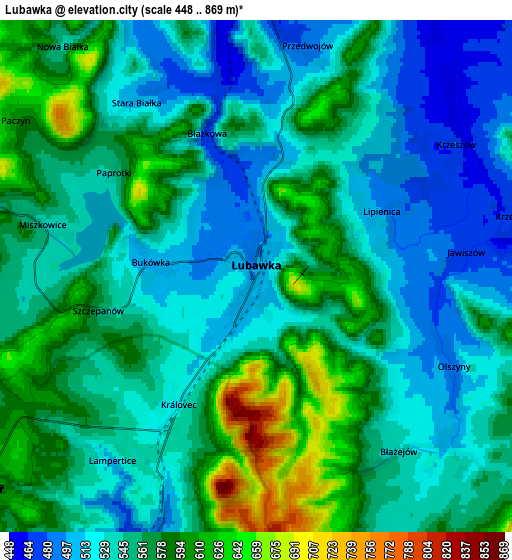 Zoom OUT 2x Lubawka, Poland elevation map