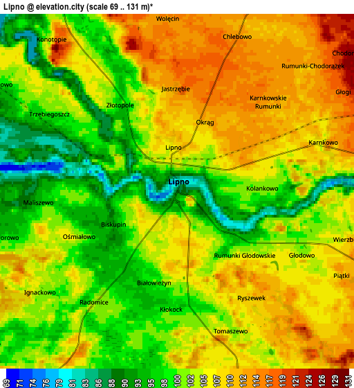 Zoom OUT 2x Lipno, Poland elevation map