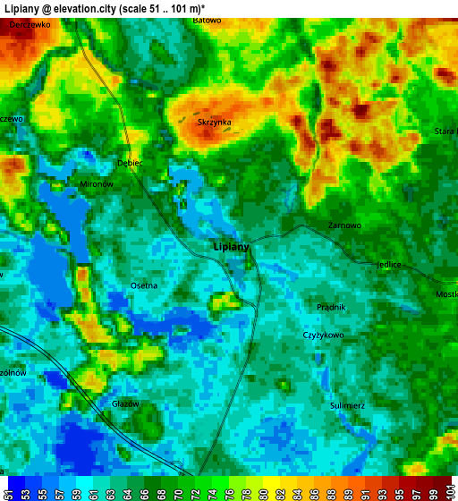 Zoom OUT 2x Lipiany, Poland elevation map