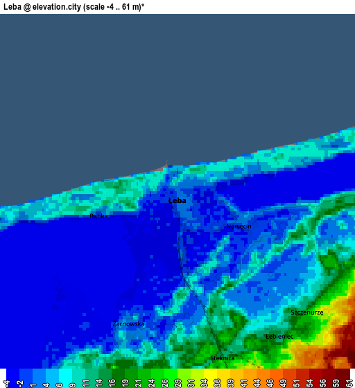 Zoom OUT 2x Łeba, Poland elevation map