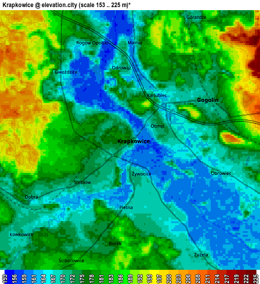 Zoom OUT 2x Krapkowice, Poland elevation map