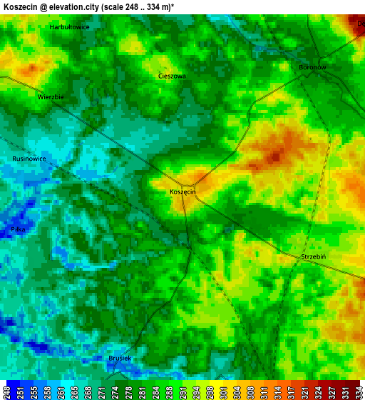 Zoom OUT 2x Koszęcin, Poland elevation map