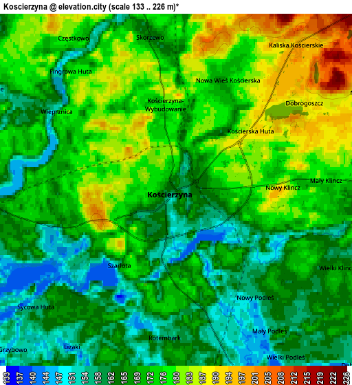 Zoom OUT 2x Kościerzyna, Poland elevation map