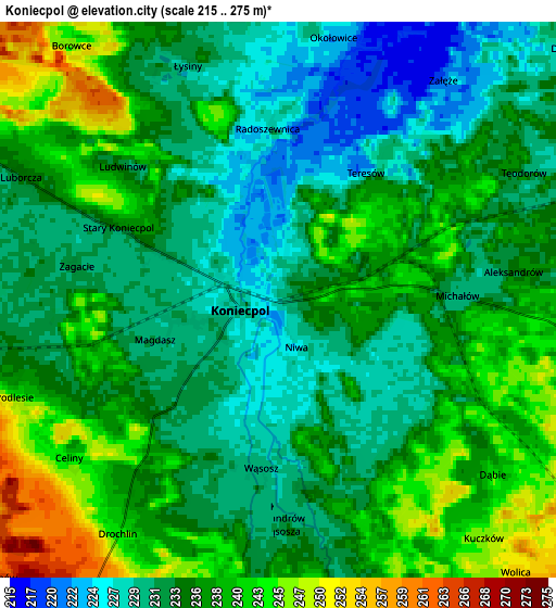 Zoom OUT 2x Koniecpol, Poland elevation map