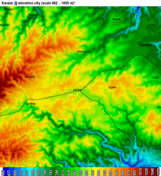 Zoom OUT 2x Karalar, Turkey elevation map