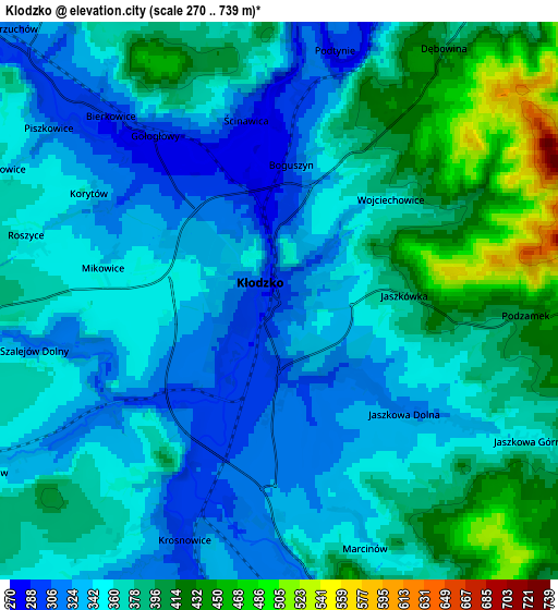 Zoom OUT 2x Kłodzko, Poland elevation map