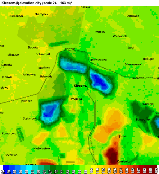 Zoom OUT 2x Kleczew, Poland elevation map