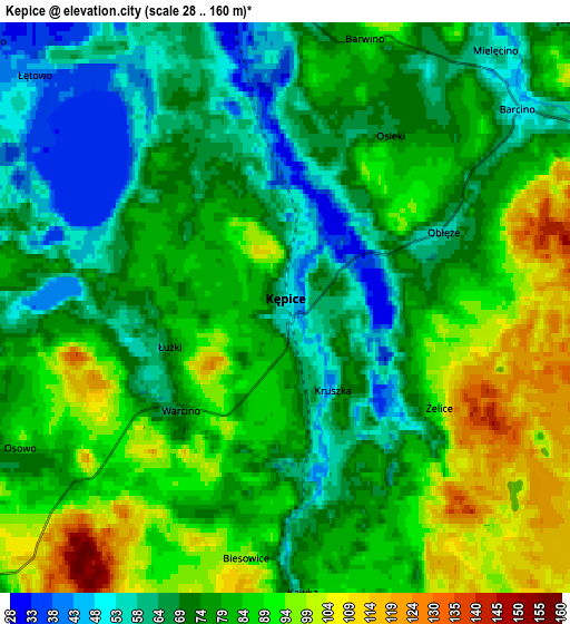 Zoom OUT 2x Kępice, Poland elevation map