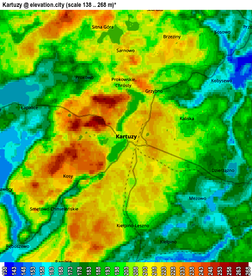 Zoom OUT 2x Kartuzy, Poland elevation map