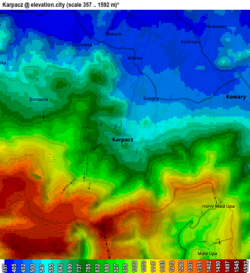 Zoom OUT 2x Karpacz, Poland elevation map