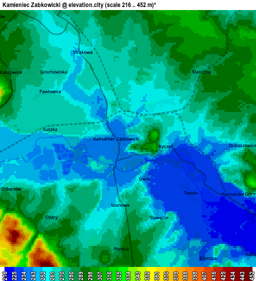 Zoom OUT 2x Kamieniec Ząbkowicki, Poland elevation map