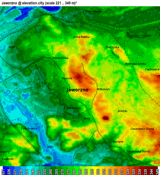 Zoom OUT 2x Jaworzno, Poland elevation map