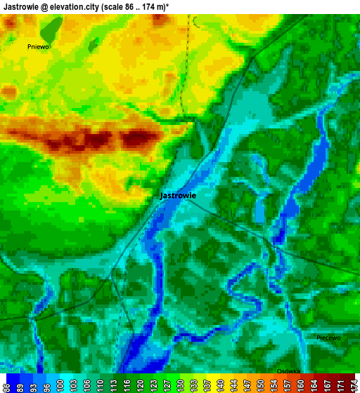 Zoom OUT 2x Jastrowie, Poland elevation map