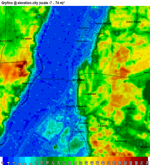 Zoom OUT 2x Gryfino, Poland elevation map