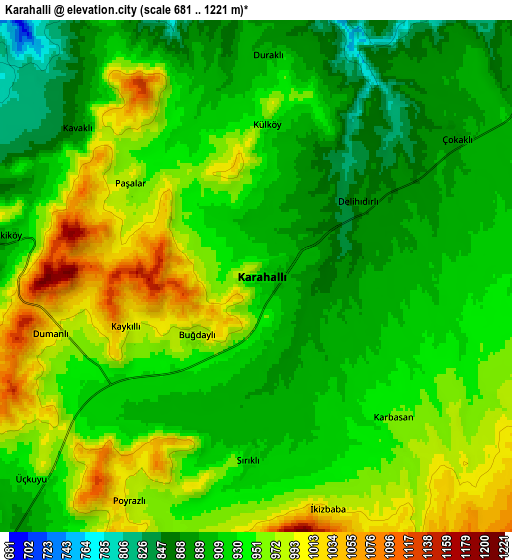 Zoom OUT 2x Karahallı, Turkey elevation map