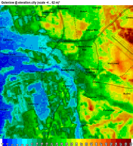 Zoom OUT 2x Goleniów, Poland elevation map