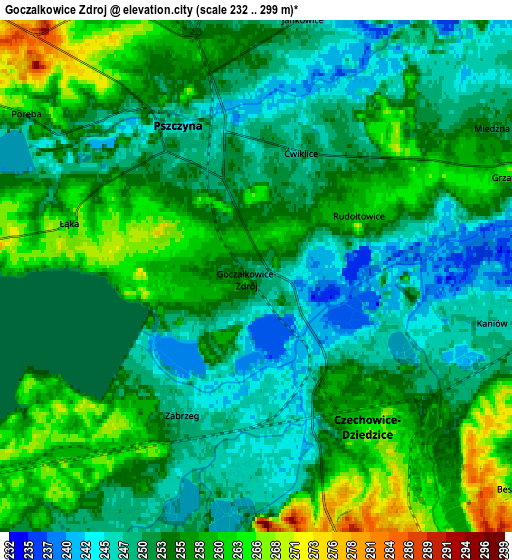 Zoom OUT 2x Goczałkowice Zdrój, Poland elevation map