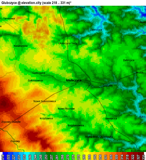 Zoom OUT 2x Głubczyce, Poland elevation map