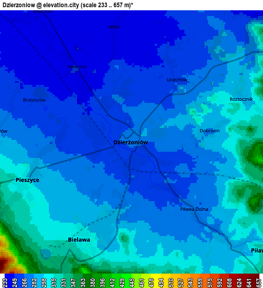 Zoom OUT 2x Dzierżoniów, Poland elevation map