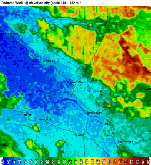 Zoom OUT 2x Dobrzeń Wielki, Poland elevation map