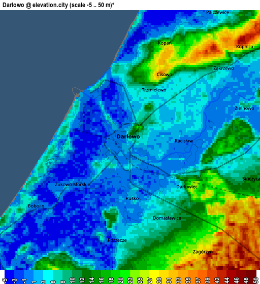 Zoom OUT 2x Darłowo, Poland elevation map