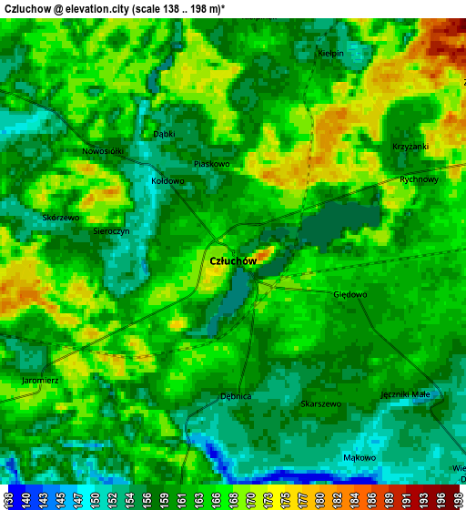 Zoom OUT 2x Człuchów, Poland elevation map