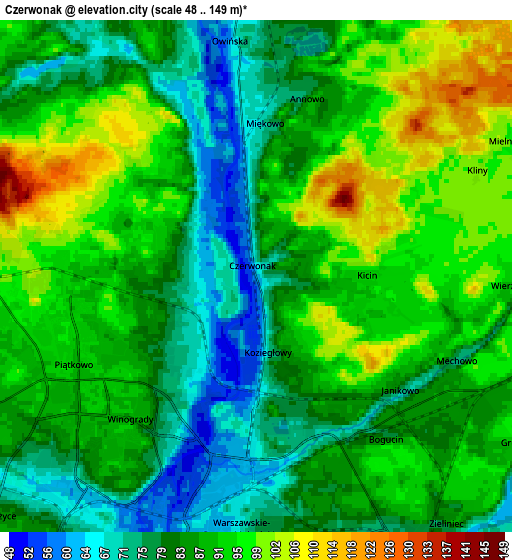 Zoom OUT 2x Czerwonak, Poland elevation map