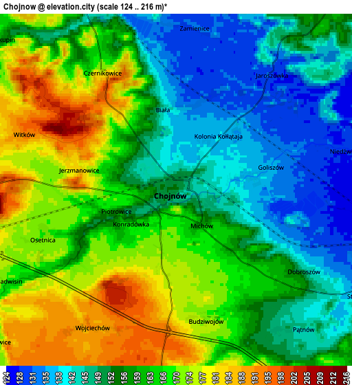 Zoom OUT 2x Chojnów, Poland elevation map