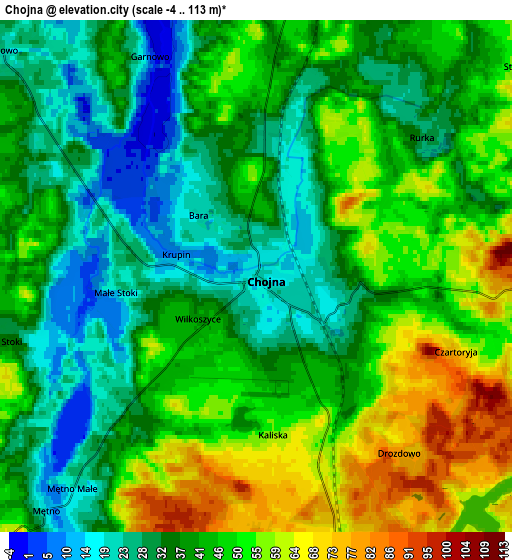 Zoom OUT 2x Chojna, Poland elevation map