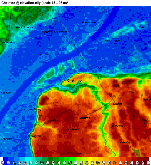 Zoom OUT 2x Chełmno, Poland elevation map