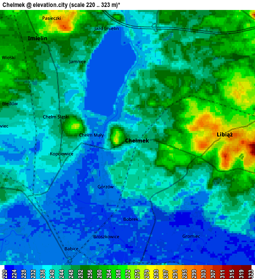 Zoom OUT 2x Chełmek, Poland elevation map