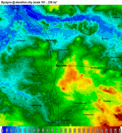 Zoom OUT 2x Byczyna, Poland elevation map