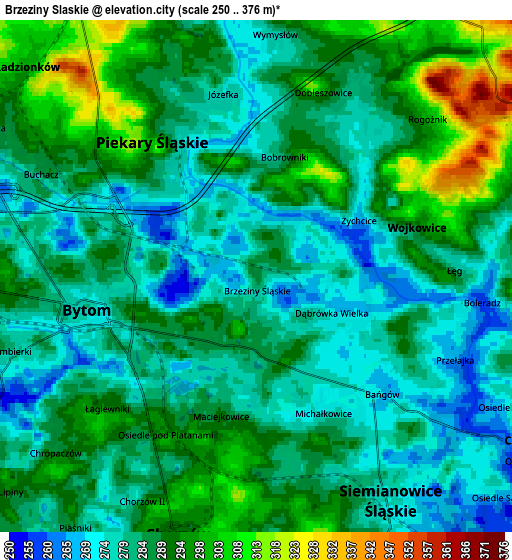 Zoom OUT 2x Brzeziny Śląskie, Poland elevation map