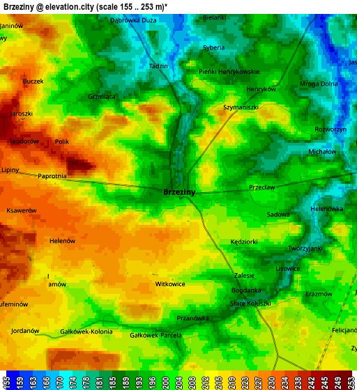 Zoom OUT 2x Brzeziny, Poland elevation map