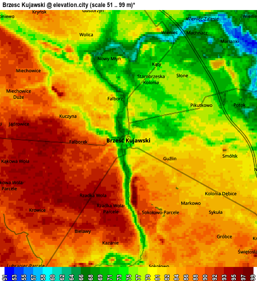 Zoom OUT 2x Brześć Kujawski, Poland elevation map