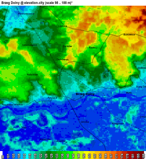 Zoom OUT 2x Brzeg Dolny, Poland elevation map